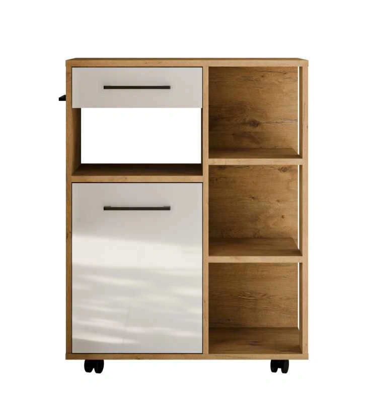 Vigo virtuvės pagalbininkas ant ratukų, baltas blizgus