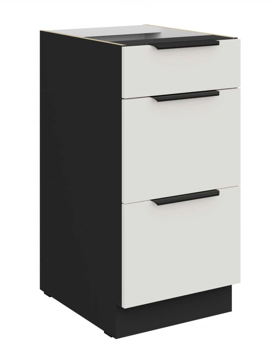 Apatinė spintelė 40 cm stalčiais Aria 40D 3S BB cokolis