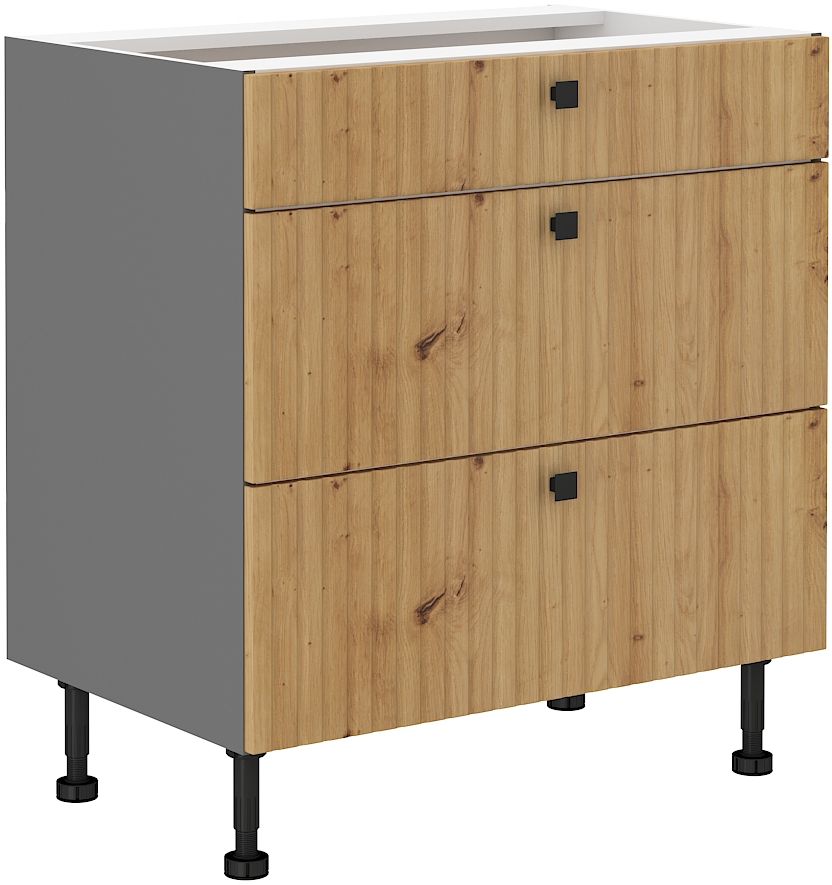 Apatinė spintelė 80 cm su stalčiais Ava 80D 3S BB