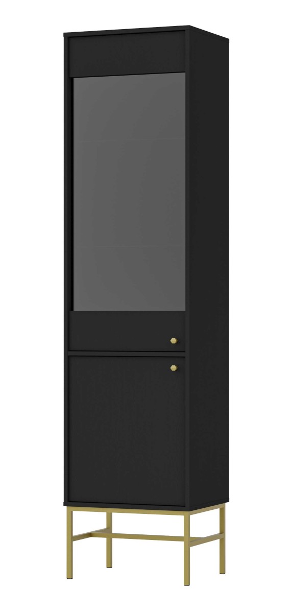 Juoda vitrina „Tokyo 2D“ su spintelėmis