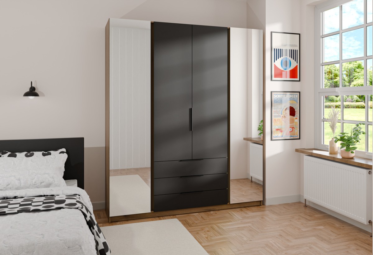 Kaja EV/BL 2 keturių durų spinta su veidrodžiais 2F 3S