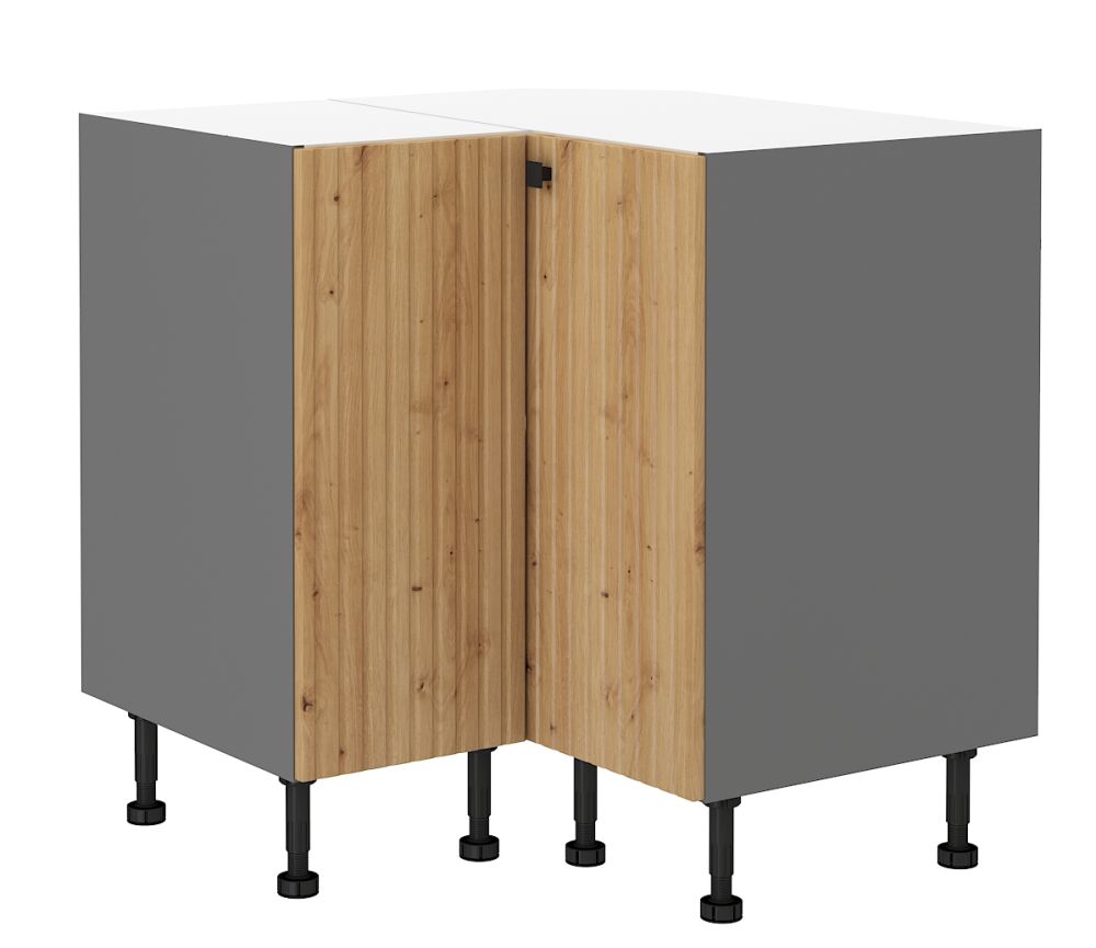 Apatinė kampinė spintelė 90/90 cm Ava 90x90 ND 2F BB