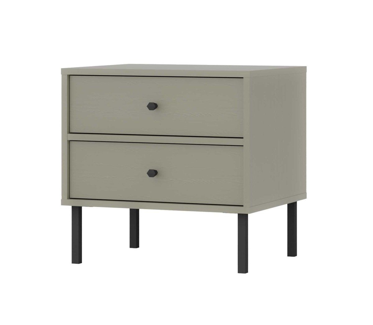 „Tokyo 2S“ eukalipto spalvos naktinis staliukas su stalčiais