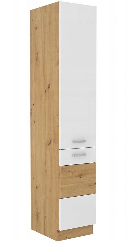 „Artisan“ balta blizgi koloninė spintelė 40 DK-210 2F