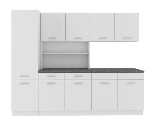 Virtuvės komplektas „Microwiech Maria“, 250 cm, matinė balta