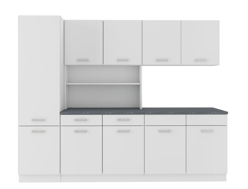 Virtuvės komplektas „Microwiech Maria“, 250 cm, matinė balta