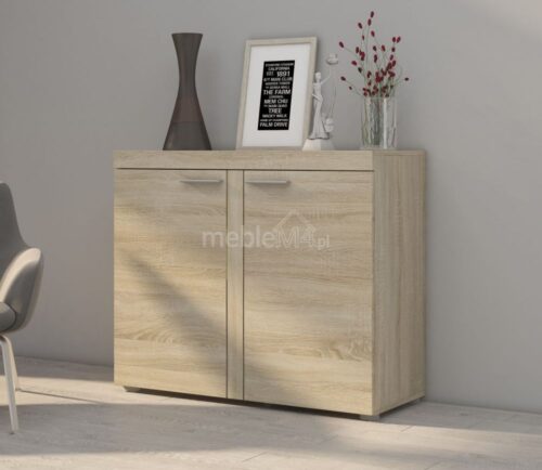 Rumba komoda su 2 lentynomis – Sonoma ąžuolas, šviesus betonas