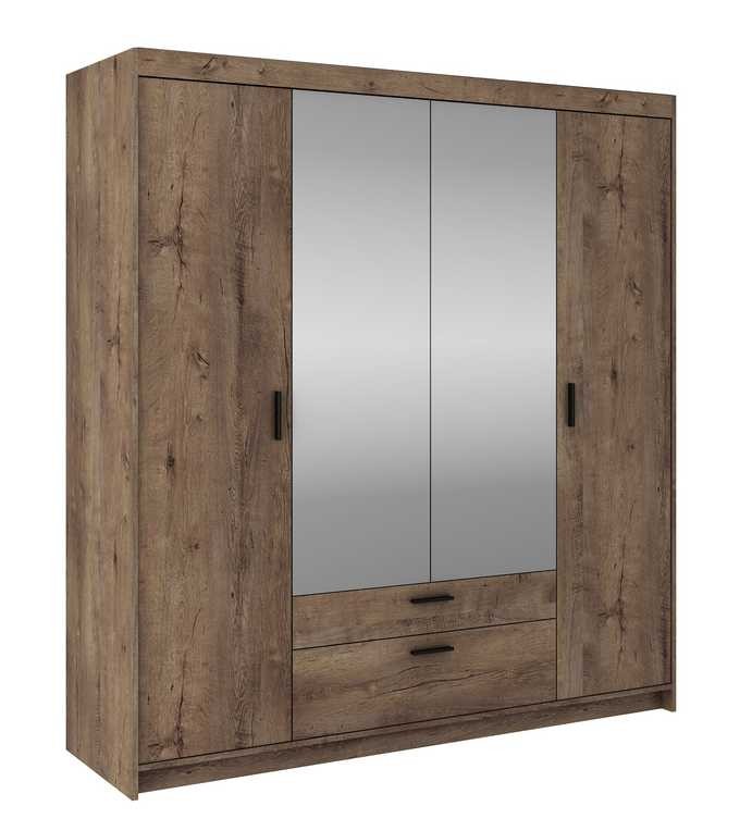 Keturių durų spinta su veidrodžiais Elena 4D, Lefkas ąžuolas