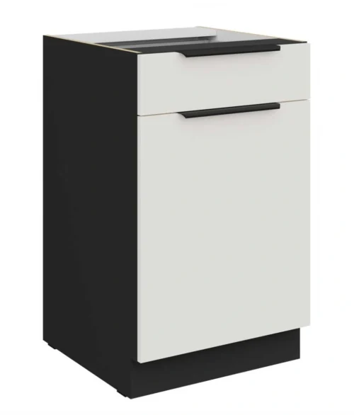 Apatinė spintelė 50 cm su stalčiumi Aria 50D 1F 1S BB cokolis