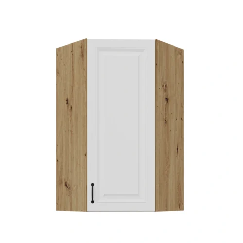 Viršutinė kampinė spintelė 60 cm Stillo artisan/balta 60×60 GN-108 (45 laipsnių) 1F