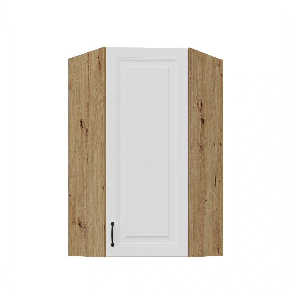 Viršutinė kampinė spintelė 60 cm Stillo artisan/balta 60x60 GN-108 (45 laipsnių) 1F