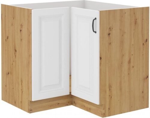 Apatinė kampinė spintelė 90/90 cm Stillo artisan/balta 90×90 ND 2F BB