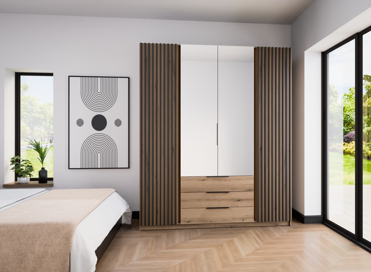 Kaja EV/EV-BL 2 keturių durų spinta su grotelėmis, 2 veidrodžiai, 3S