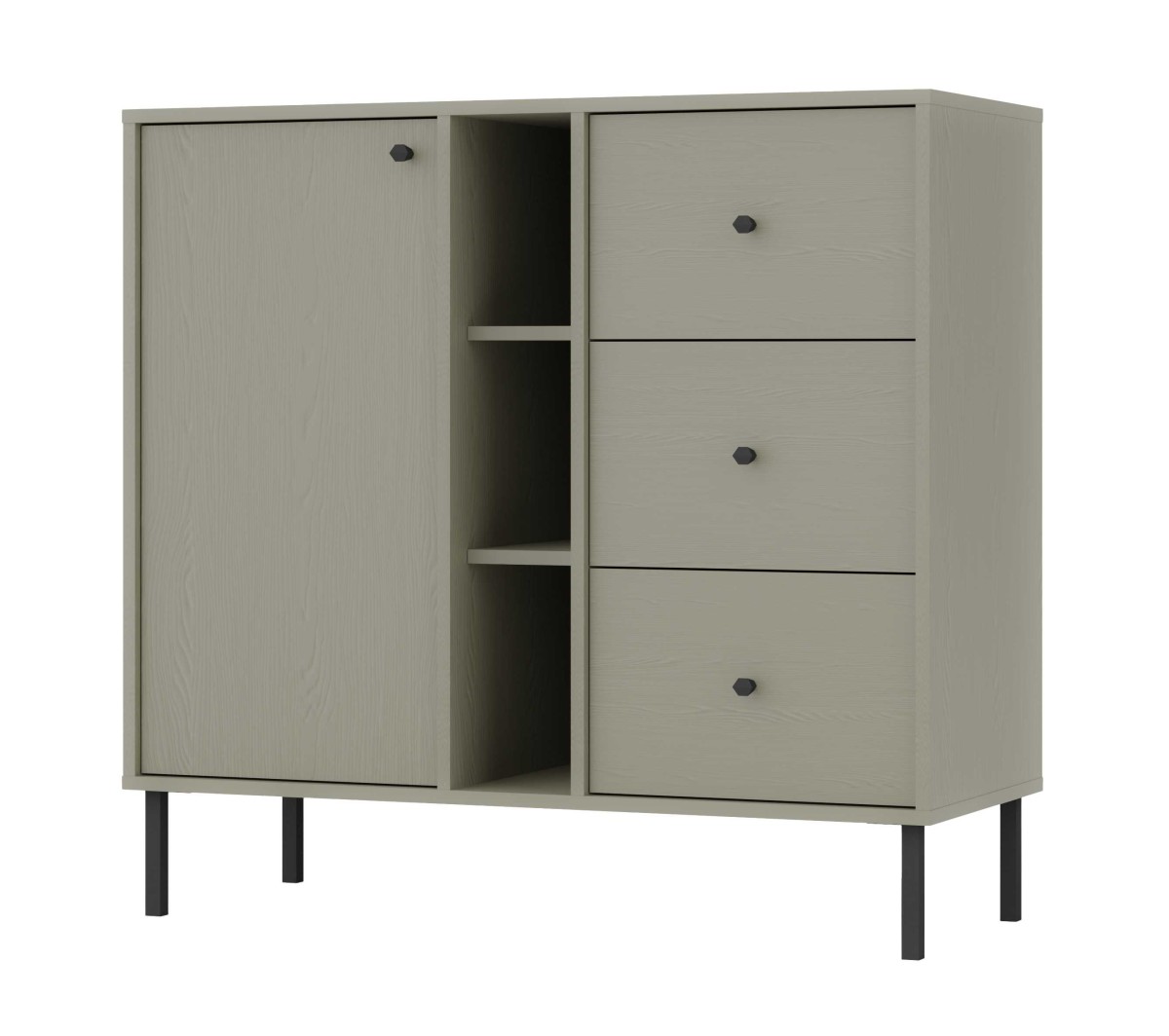 Komoda su spintele ir nišomis Tokyo 1F3S eukalipto spalvos