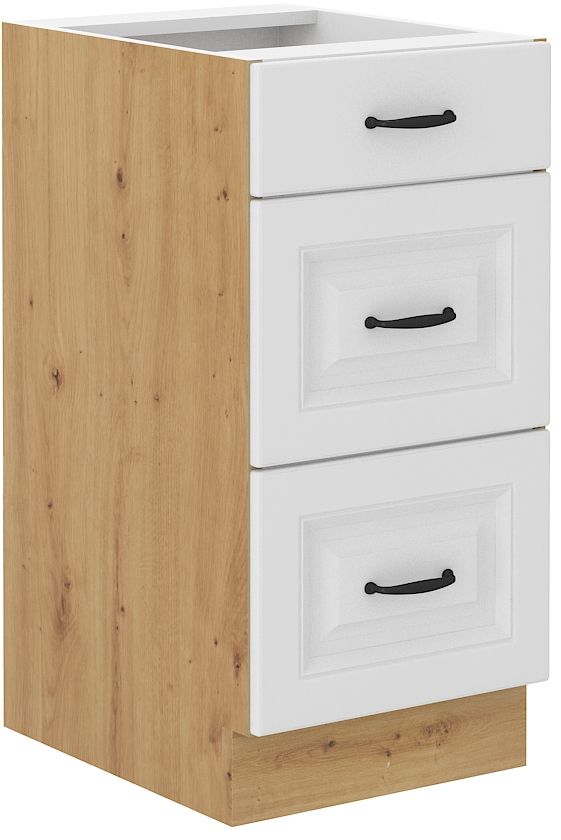 Apatinė spintelė 40 cm su stalčiais Stillo artisan/balta 40 D 3S BB
