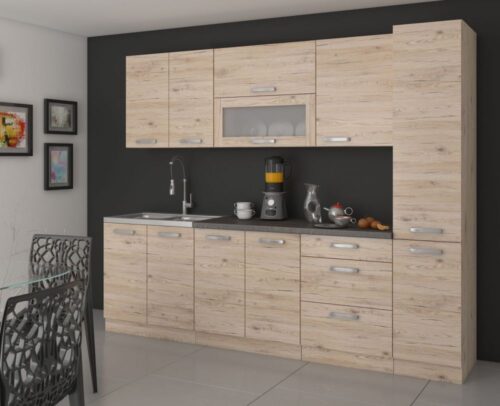 Bordo virtuvė 260 cm su kolona