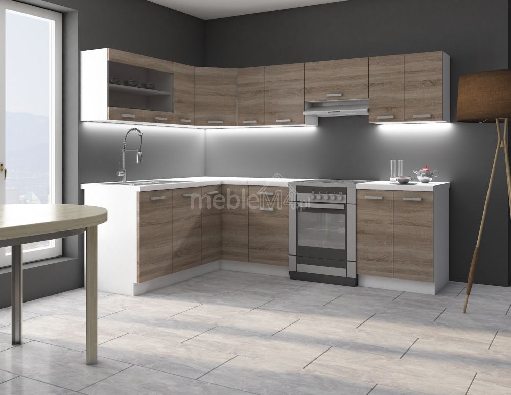 Kampinė virtuvė 170/250 cm Dave su stalviršiais