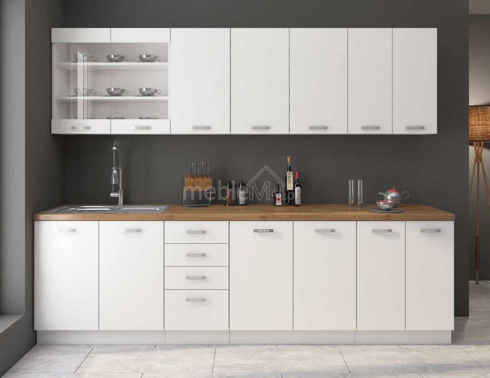 Ekologiška balta virtuvė 260 cm