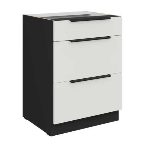 Apatinė spintelė 60 cm su stalčiais Aria 60D 3S BB cokolis