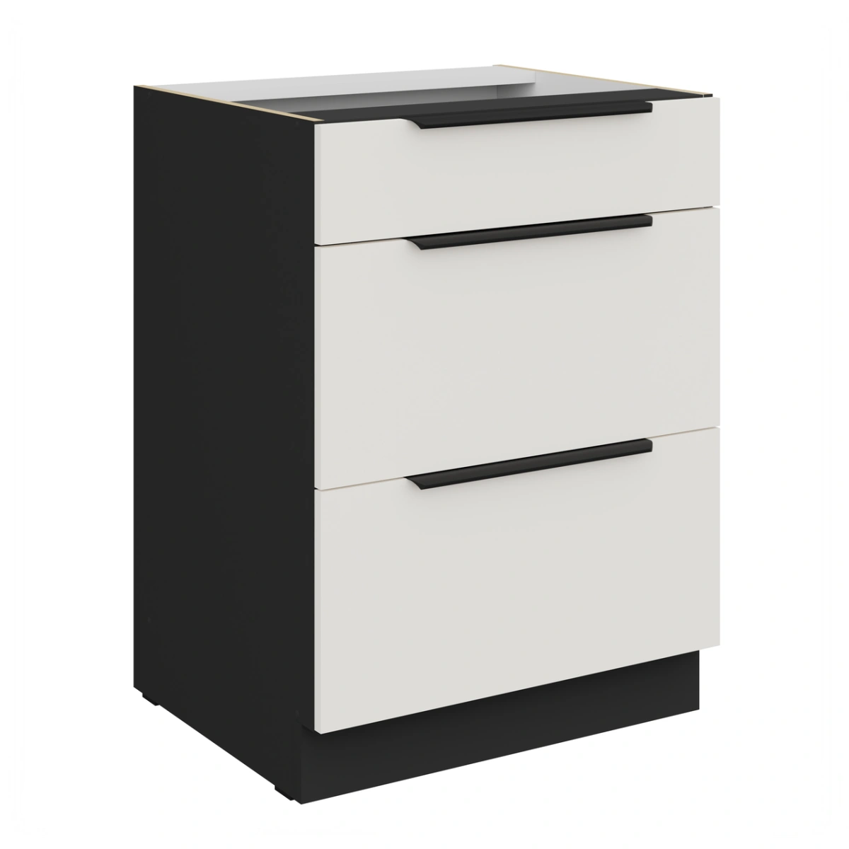 Apatinė spintelė 60 cm su stalčiais Aria 60D 3S BB cokolis