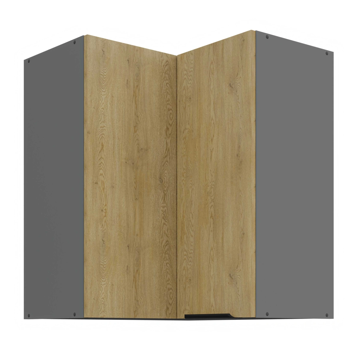 Viršutinė kampinė spintelė 60/60 cm Cremona antracito spalvos 60x60 GN-72 2F 90 laipsnių