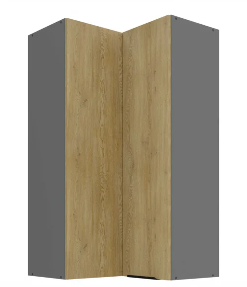 Viršutinė kampinė spintelė 60/60 cm Cremona antracito spalvos 60×60 GN-108 2F 90 laipsnių