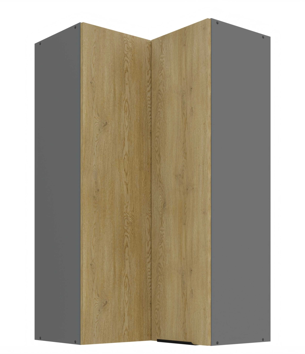 Viršutinė kampinė spintelė 60/60 cm Cremona antracito spalvos 60x60 GN-108 2F 90 laipsnių