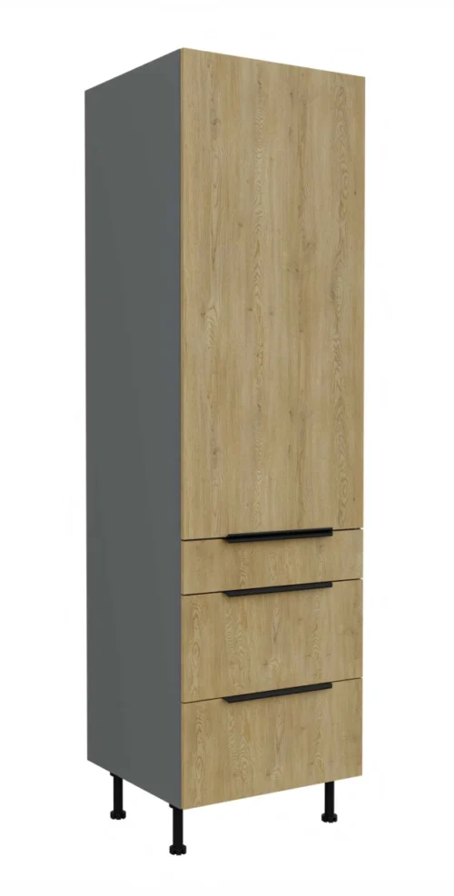 Sandėliuko spintelė 60 cm su stalčiais Cremona antracito spalvos 60 DKS-210 3S 1F