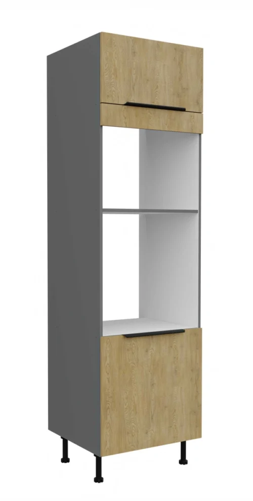 60 cm koloninė spintelė su orkaite ir mikrobangų krosnele „Cremona Anthracite 60 DPM-210 2F“