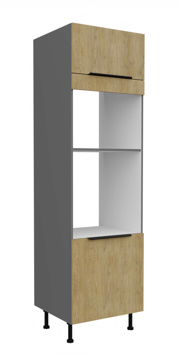 60 cm koloninė spintelė su orkaite ir mikrobangų krosnele „Cremona Anthracite 60 DPM-210 2F“