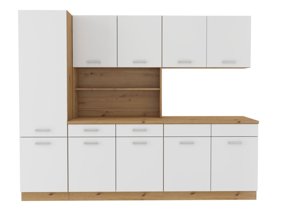 Virtuvės komplektas „Maria“, 250 cm, ąžuolo spalvos