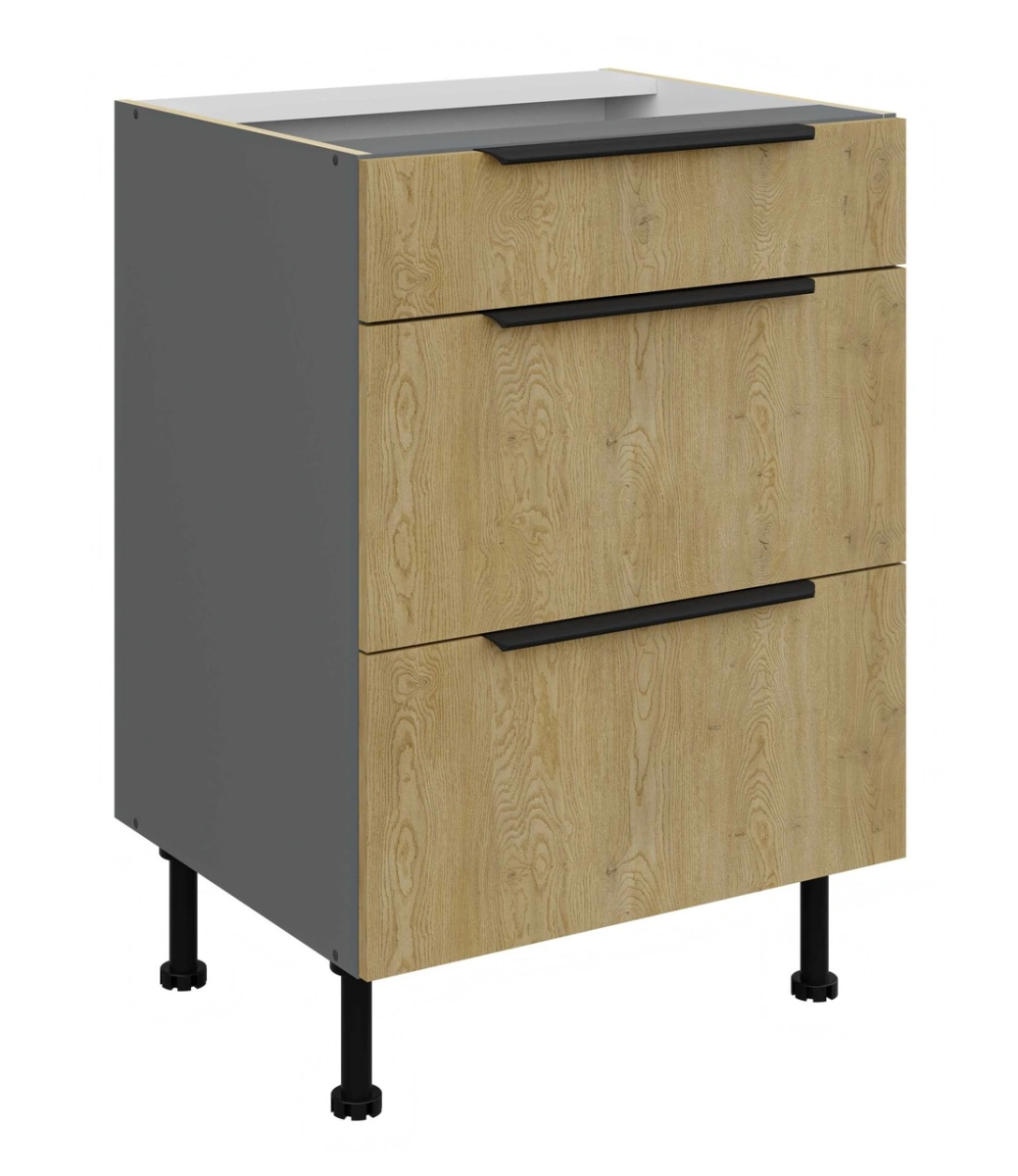 Apatinė spintelė 60 cm su stalčiais Cremona antracito spalvos 60 D 3S BB