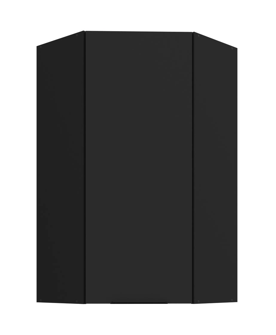 Viršutinė kampinė spintelė 60 cm Siena juoda matinė 58x58 GN-108 1F