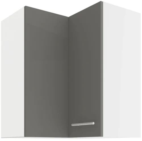 Viršutinė kampinė spintelė 60/60 cm Lara Grey GN-72 2F 90 laipsnių
