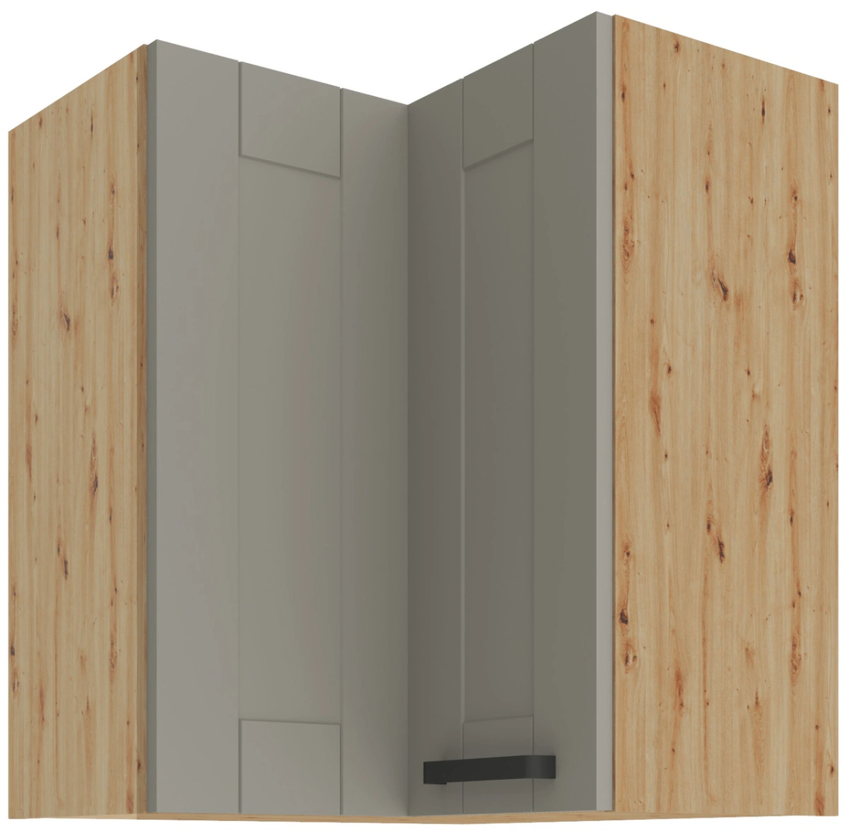 Viršutinė kampinė spintelė 60 cm Luna artisan/molio pilkumo 60x60 GN-72 2F 90 laipsnių