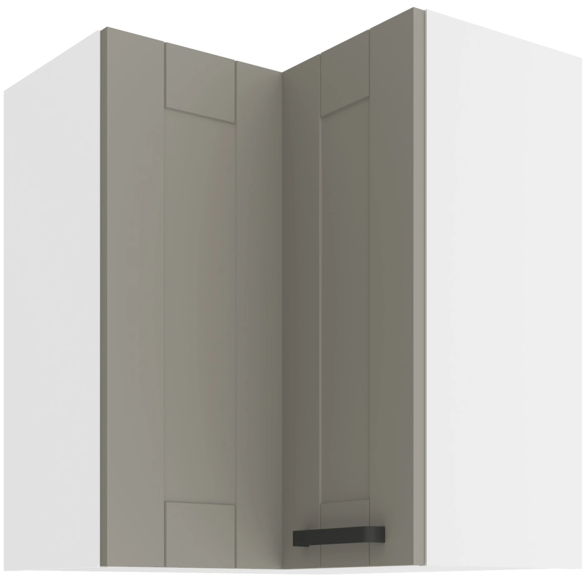 Viršutinė kampinė spintelė 60 cm Luna balta/molio pilka 60x60 GN-72 2F 90 laipsnių