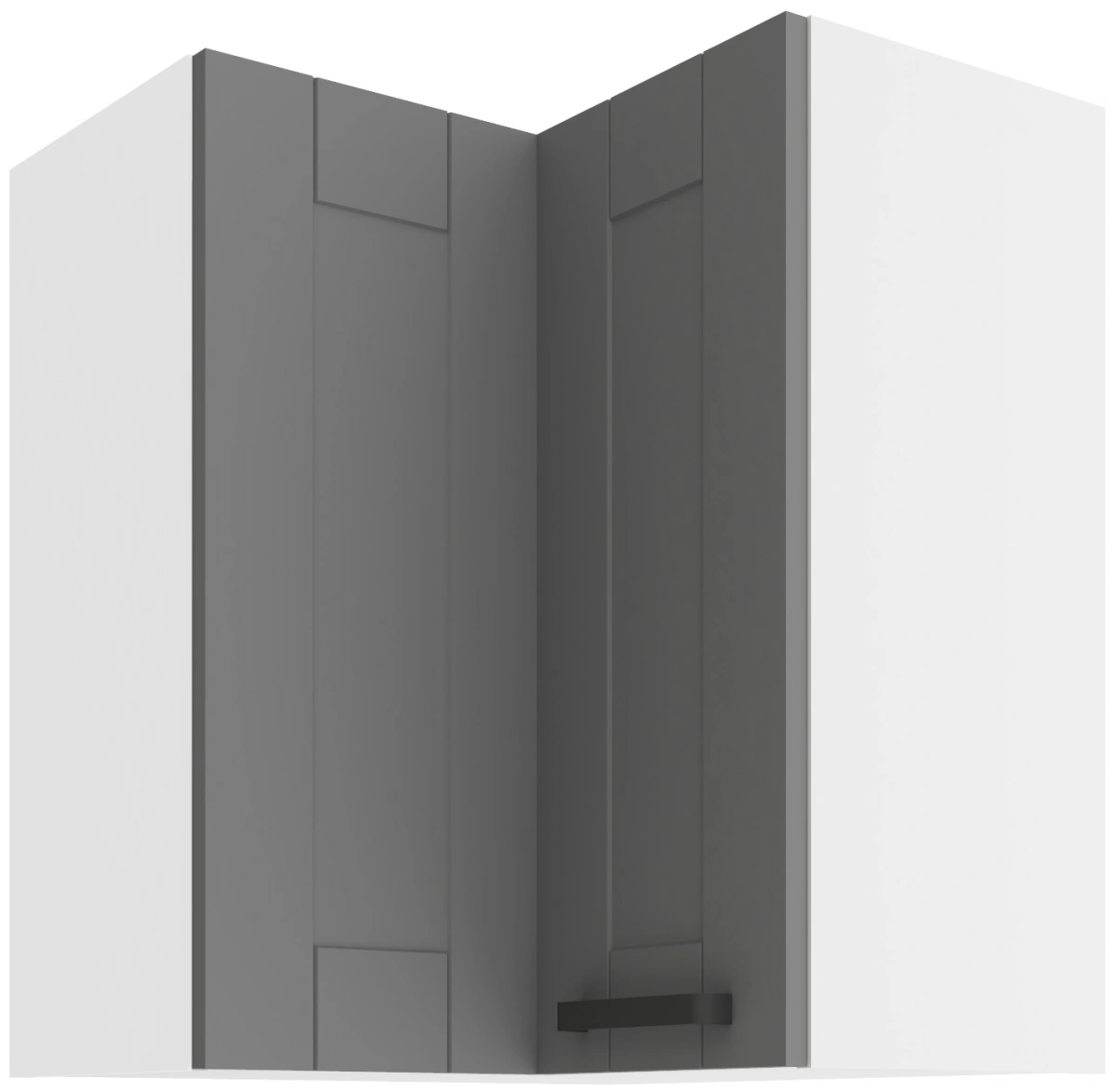 Viršutinė kampinė spintelė 60 cm Luna balta/dulkiškai pilka 60x60 GN-72 2F 90 laipsnių
