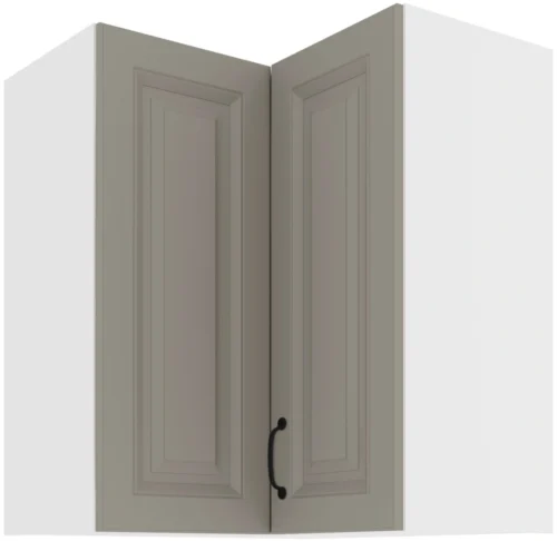 Viršutinė kampinė spintelė 60 cm Stillo balta/pilka 60×60 GN-72 2F 90 laipsnių