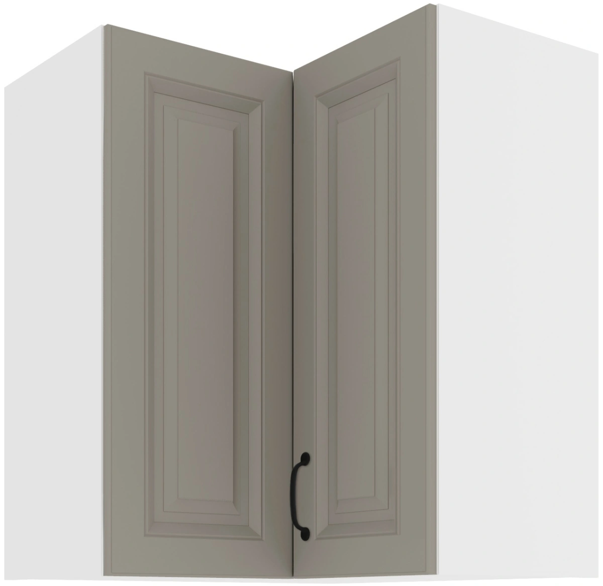 Viršutinė kampinė spintelė 60 cm Stillo balta/pilka 60x60 GN-72 2F 90 laipsnių