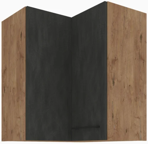 Viršutinė kampinė spintelė 60 cm Vigo grafito matinė 60×60 GN-72 2F 90 laipsnių
