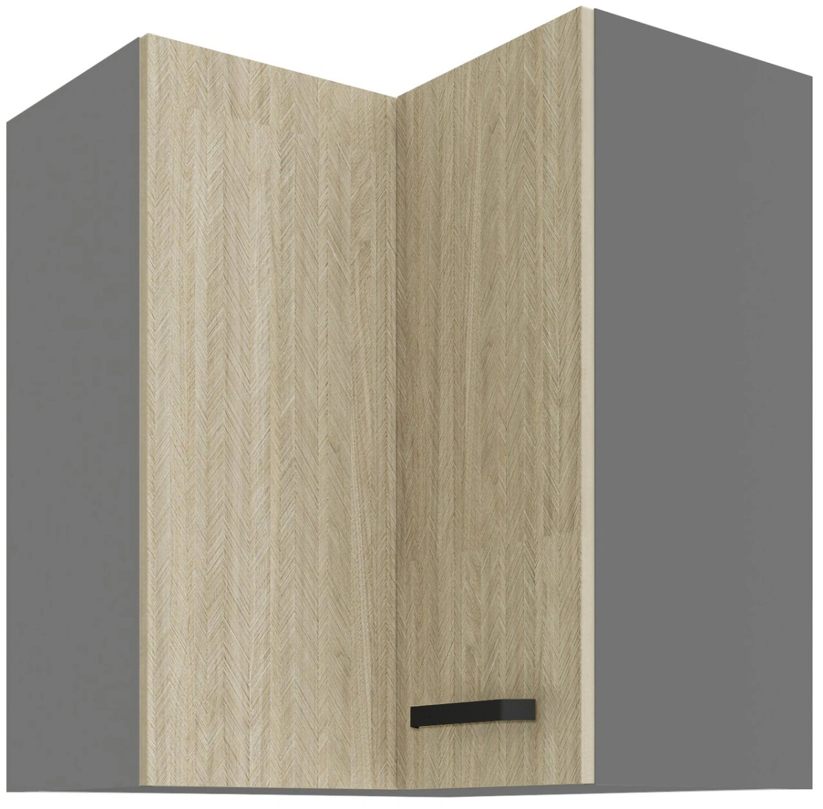 Viršutinė kampinė spintelė 60/60 cm Scandi silkbone raštas 60x60 GN-72 2F 90 laipsnių