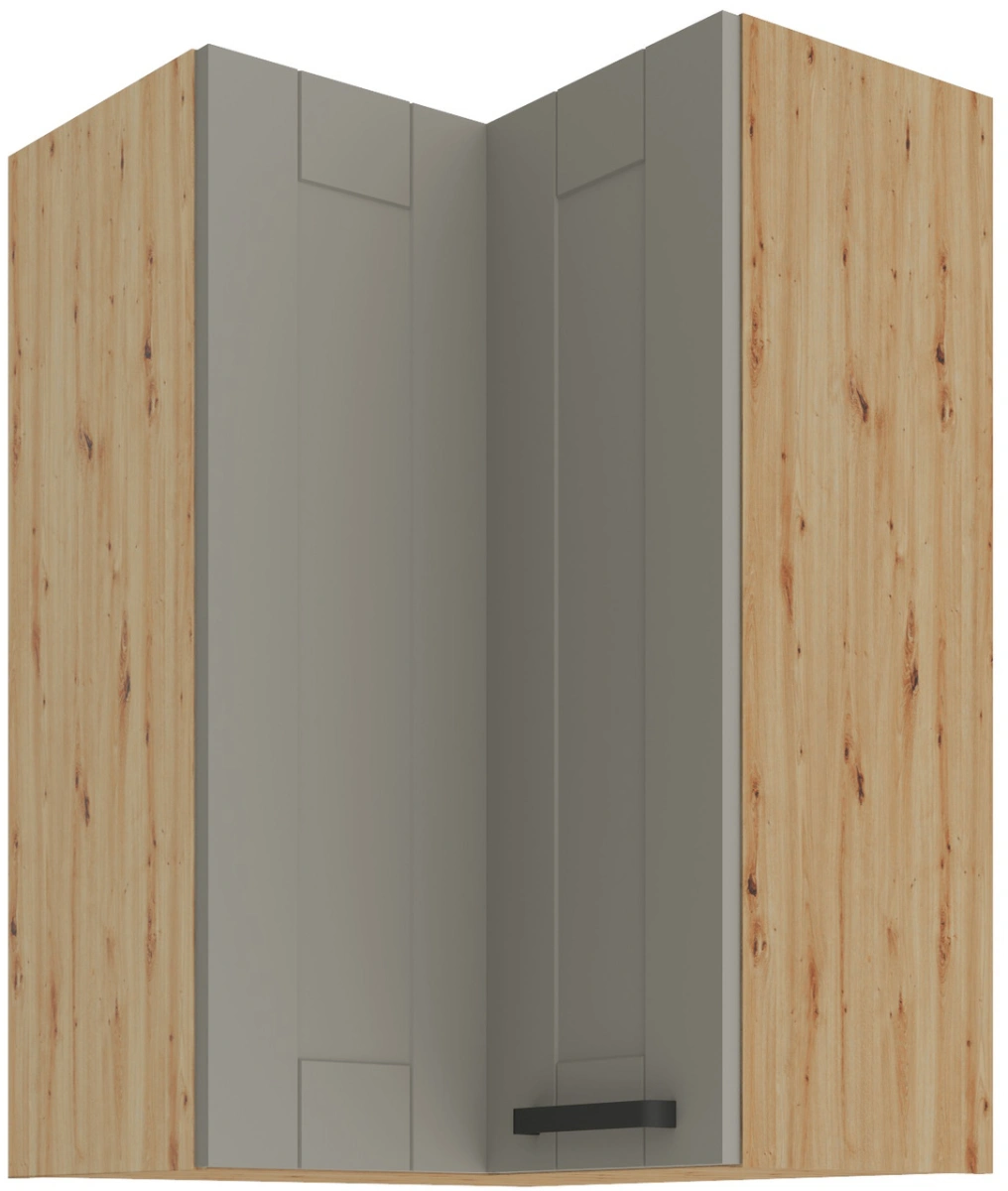 Viršutinė kampinė spintelė 60 cm Luna artisan/molio pilkumo 60x60 GN-90 2F 90 laipsnių