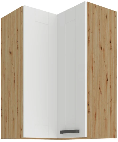 Viršutinė kampinė spintelė 60 cm Luna balta/artisan 60×60 GN-90 2F 90 laipsnių