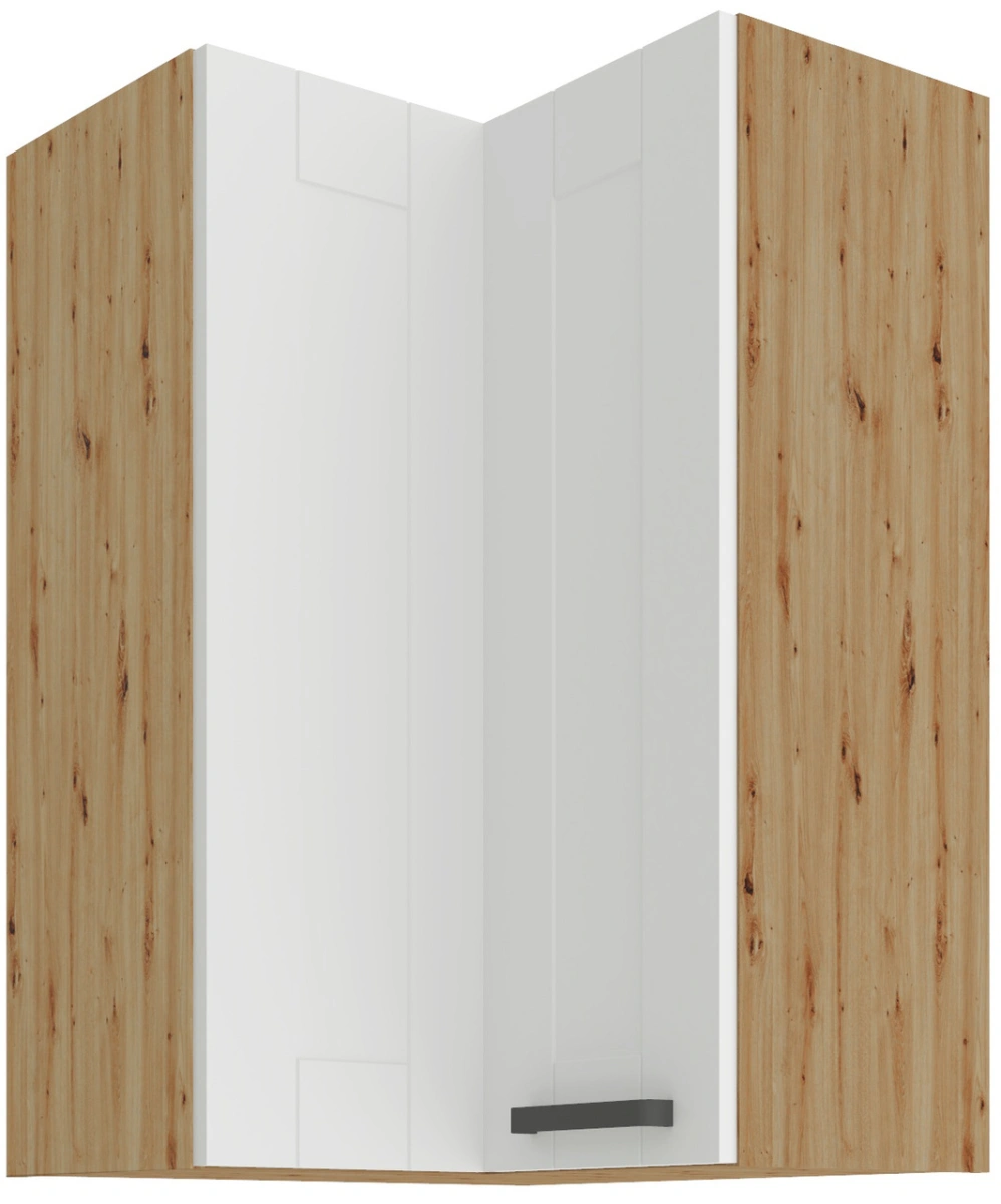 Viršutinė kampinė spintelė 60 cm Luna balta/artisan 60x60 GN-90 2F 90 laipsnių
