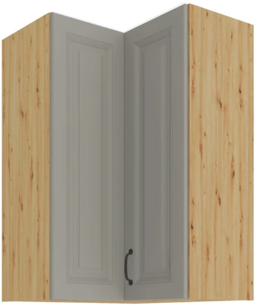 Viršutinė kampinė spintelė 60 cm Stillo artisan/molio pilkumo 60×60 GN-90 2F 90 laipsnių