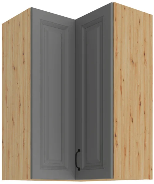 Viršutinė kampinė spintelė 60 cm Stillo artisan/dulkių pilka 60×60 GN-90 2F 90 laipsnių
