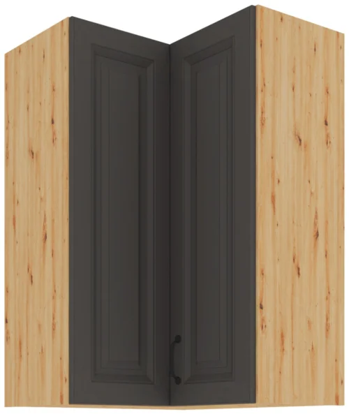 Viršutinė kampinė spintelė 60 cm Stillo artisan/grafito spalvos 60×60 GN-90 2F 90 laipsnių