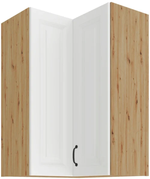 Viršutinė kampinė spintelė 60 cm Stillo artisan/balta 60×60 GN-90 2F 90 laipsnių