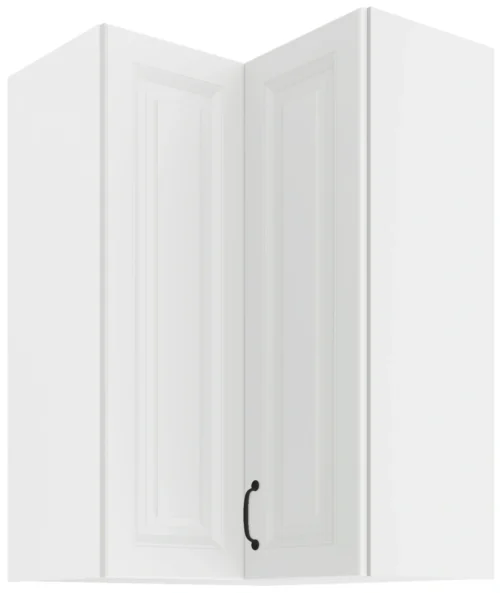 Viršutinė kampinė spintelė 60 cm Stillo balta/balta 60×60 GN-90 2F 90 laipsnių