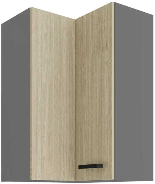 Viršutinė kampinė spintelė 60/60 cm Scandi silkbone raštas 60×60 GN-90 2F 90 laipsnių
